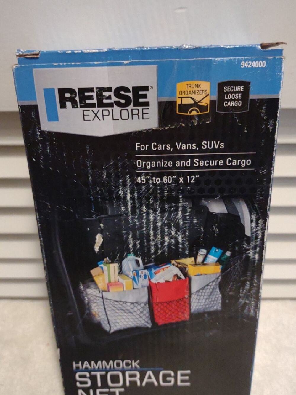 Reese Explore car van SUV trunk organizer hammock cargo storage net 60" x12"